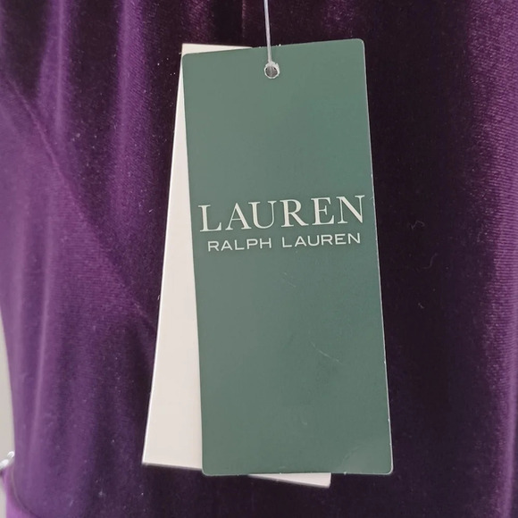 New! Lauren Ralph Lauren  Aubergine Purplw Velvet Evening Bridesmaid Gown - Picture 11 of 11